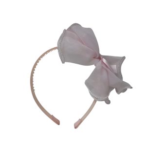 VINCHA ROSA CON MOÑA TUL