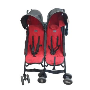 COCHE DOBLE ROJO NEGRO MELLIZOS CHICCO MANCHAS
