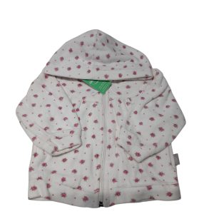 CAMPERA PIEL DURAZNO BCA FLORES ROSA CAPUCHA 1 T6M APROX