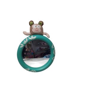 ESPEJO REDONDO CELESTE HOJAS BCA CARA MONO TAF TOYS