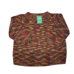 BUZO LANA RAYADO COLORES VERDE ROJO AMARILLO ARTESANAL T3
