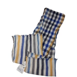 PAÑUELO RAYADO AZUL BCO AMARILLO ZARA NUEVO