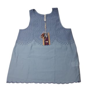 BLUSA MUSCULOSA CELESTE BORDADA T12 NUEVA HUSH PUPPIES