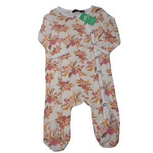 PIYAMA ALG CREMITA FLORES ROSA MILKBARN T0/3M
