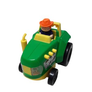 TRACTOR VERDE AMARILLO CON MUÑEQUITO SIN SONIDOS