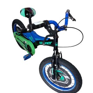 BICI AZUL VERDE ROD 16 TWISTER CON RUEDITAS ACC