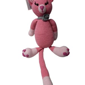 PELUCHE GATITA TEJIDA ROSA
