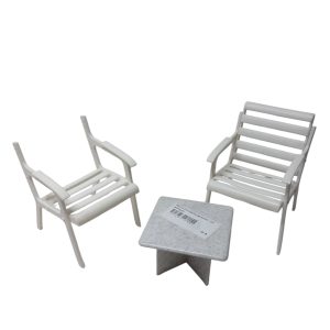 MESITA CON DOS SILLAS JARDIN -1SIN RESPALDO-
