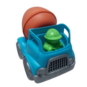 CAMION MEZCLADOR CELESTE NARANJA CON MACACO VERDE