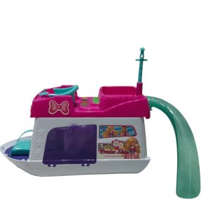 BARCO YATE BLANCO FUXIA TOBOGAN CON MESA SILLAS SOMBRILLA