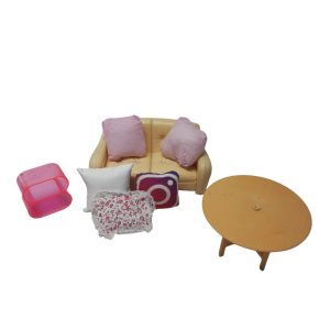 SILLON TIPO BARBIE CON ALMOHADONES MESA Y MUEBLE
