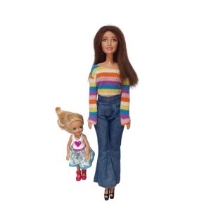 MUÑECA BARBIE BUZO RAY JEAN CON MINI MUÑECA MATTEL