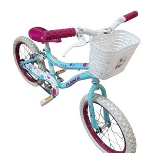 BICICLETA ROD 16 TURQUESA FUCSIA BCA CON CANASTO DET ASIENTO