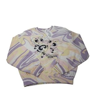 BUZO CORTO LILA ROSADO AMARILLO CHICAS SUPER PODEROSAS H&M 8/10 NUEVO
