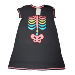 VESTIDO ALG NEGRO ESQUELETO COLORES ACCESORIES T11/12 NUEVO