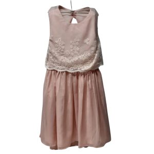 VESTIDO GASA ROSADO BORDADO MAYORAL T14 NUEVO