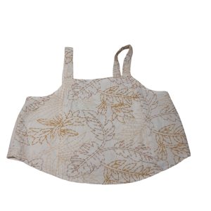 MUSCULOSA TOP EN TELA BLANCO BORDADO BEIGE ZARA T10
