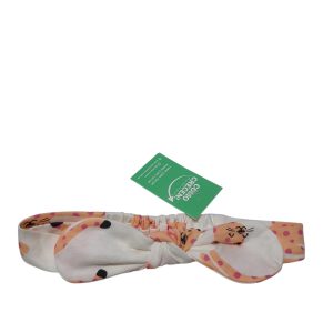 VINCHA BLANCA GATO PUNTITOS ROSADOS