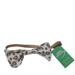 VINCHA ELASTICA DORADA MOÑA ANIMAL PRINT