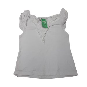REMERA BLANCA ESCOTE V VOLADITO LUCIRAS T4