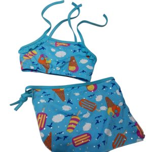 MALLA 2P BIKINI + POLLERA CELESTE HELADOS BRILLOS T3/4 AP