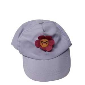 GORRO CON VISERA LILA FLOR CARITA ACCESORIES TALLE UNICO