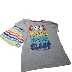 PIJAMA 2P REMERA GRIS SHORT RAYAS DE COLORES GRISINO T12