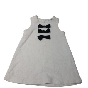 VESTIDO PLUSH BCO MOÑAS NEGRAS ZARA T12/18M