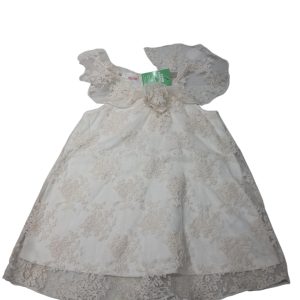 VESTIDO PUNTILLA BORDADO CREMITA ZARA T2