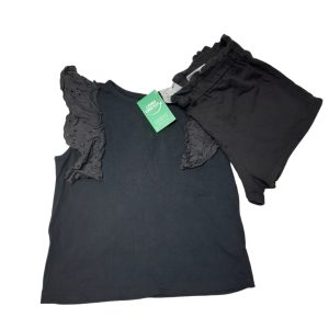 CONJ REMERA Y SHORT ALG GRIS OSCURO BRODERY BORDE H6M T12/18M GT