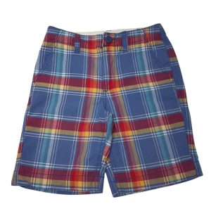 BERMUDA CUADROS CELESTE ROJO AMARILLO GAP T8