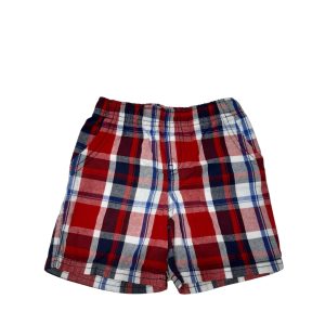 BERMUDA CUADROS ROJA AZUL BCA CIRCO T18M