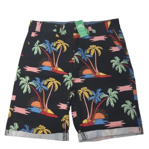 BERMUDA NEGRA PALMERAS COLORES PRIMARK T10/11