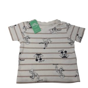 REMERA RAYADA BCA MARRON PERSONAJES DISNEY T6/9M