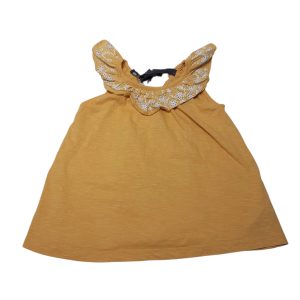BLUSA MOSTAZA VOLADOS FLORES SAVANNAH T24M
