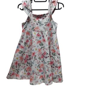 VESTIDO BLANCO FLORES ROSA VERDE POIM T4