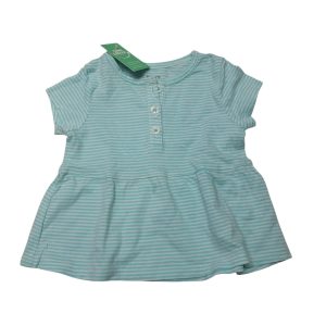 REMERA ALG RAYAS BCO CELESTE BOTONES CARTERS T6M