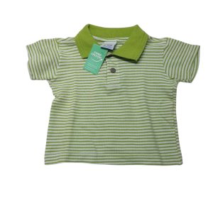 REMERA RAYAS BCO VERDE CUELLO BOTONES PULLA BULLA BABY T6/9M