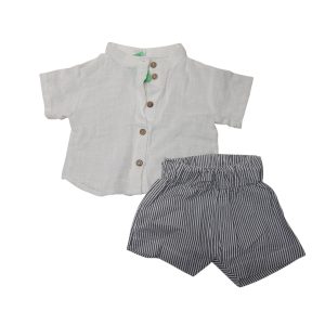 CONJ CAMISA Y SHORT BCA ESTILO LINO CTAO BAMBINI T3/6M