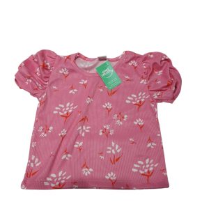 REMERA ROSA FLORES CON NARANJA LOVE T6 CORTA