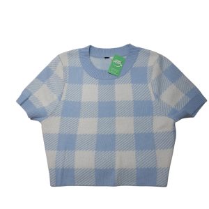 REMERA HILO CUADRILLE CELESTE BCO TXS