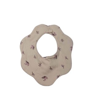 BABERO BEIGE FLORES ROSA SIN MARCA