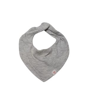BABERO BANDANA GRIS ALG ETIQ CORAZON ROSA SIN MARCA