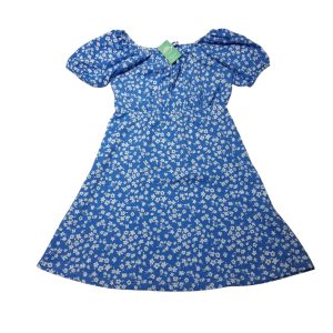 VESTIDO CELESTE FLORES BCAS ZARA T9