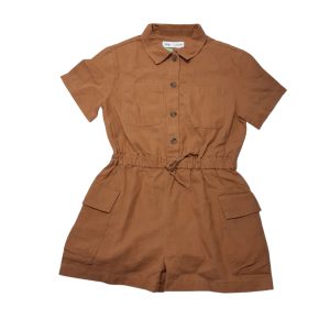 ENTERITO CORTO MARRON BOTONES CUELLO ZARA T11/12