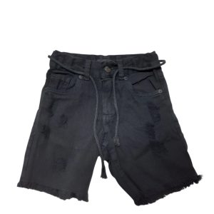 BERMUDA JEAN NEGRO ESTILO ROTO PIOLA NEGRA FUZARKA T5/6