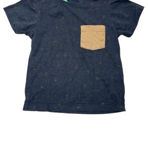 REMERA ALG NEGRA BOLSILLO MARRON PALMERAS POIM T2