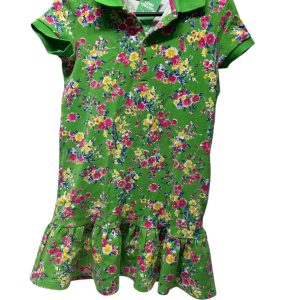 VESTIDO VERDE FLORES ROSA VIOLETA AMARILLO POLO RALPH LAUREN T6
