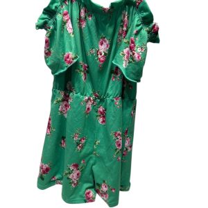 ENTERITO CORTO VERDE FLORES FUCSIA SIN MARCA T12 AP