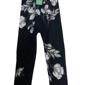 CALZA ALG NEGRA FLORES BLANCAS PAPPOLINO T4